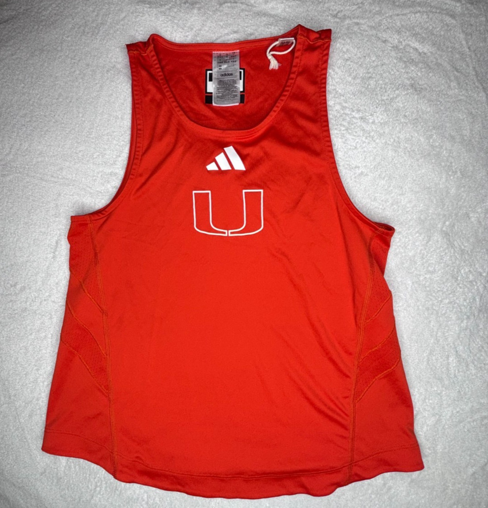 Adidas Miami Hurricanes Tank Top Shirt Womens Orange UM College Medium